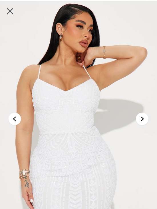 Fashion Nova Dresses & Skirts - NWT Elegant White Embroidered Tulle Evening Dress